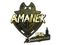 Наклейка | AMANEK (золотая) | Стокгольм-2021
