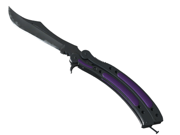 ★ StatTrak™ Butterfly Knife | Ultraviolet (Well-Worn)