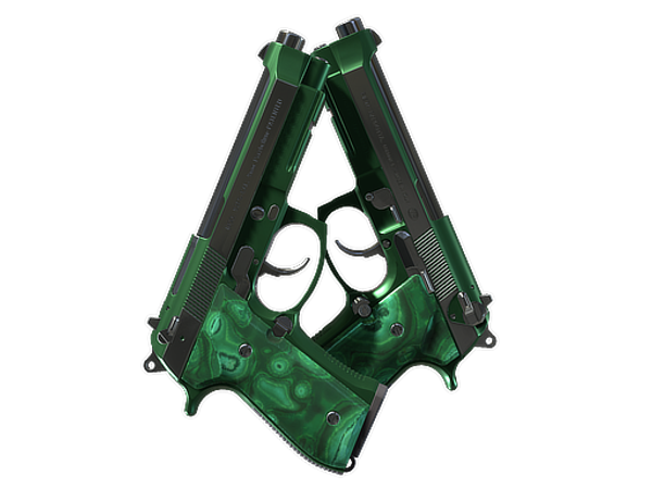 Dual Berettas | Polished Malachite (Minimal Wear)