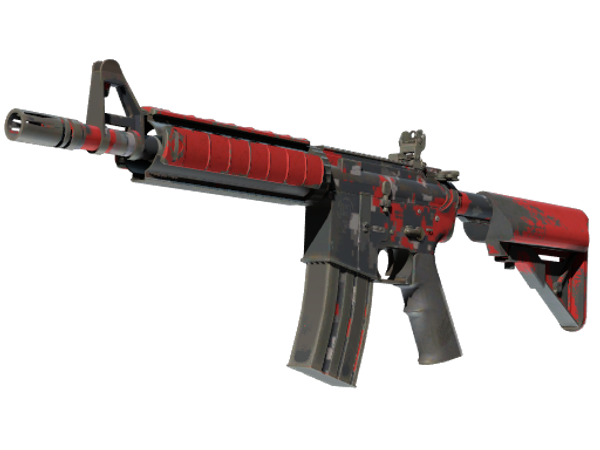 M4A4 | Пиксельный камуфляж «Красный» (Поношенное)