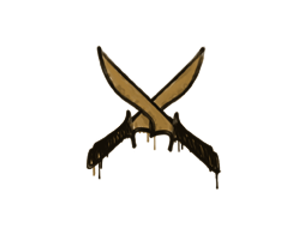 Запечатанный граффити | Скрещённые ножи (Пустынный янтарный)