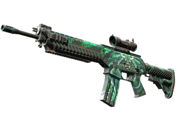 StatTrak™ SG 553 | Dragon Tech (Well-Worn)