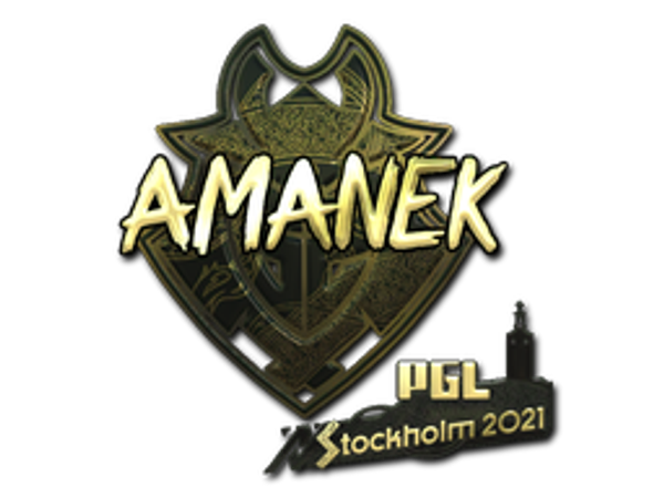 Наклейка | AMANEK (золотая) | Стокгольм-2021