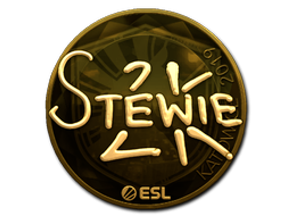 Наклейка | Stewie2K (золотая) | Катовице-2019