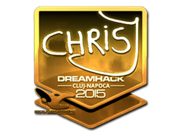 Наклейка | chrisJ (золотая) | Клуж-Напока-2015