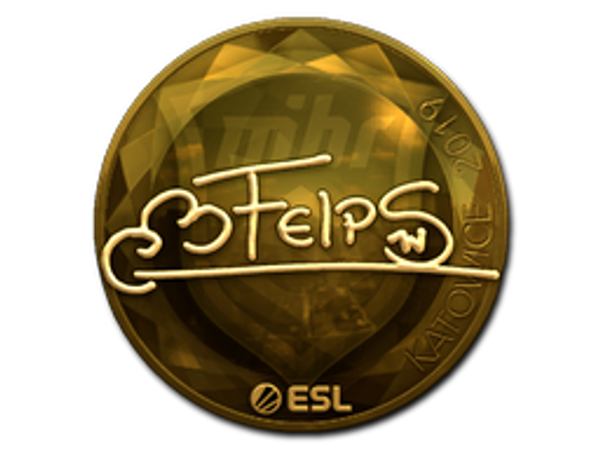 Наклейка | felps (золотая) | Катовице-2019