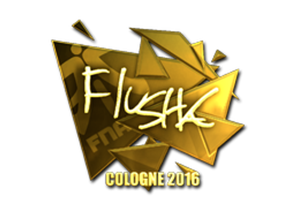 Sticker | flusha (Gold) | Cologne 2016