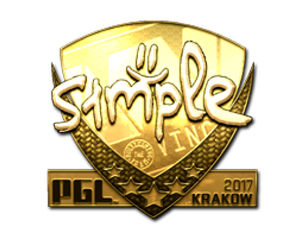 Sticker | s1mple (Gold) | Krakow 2017