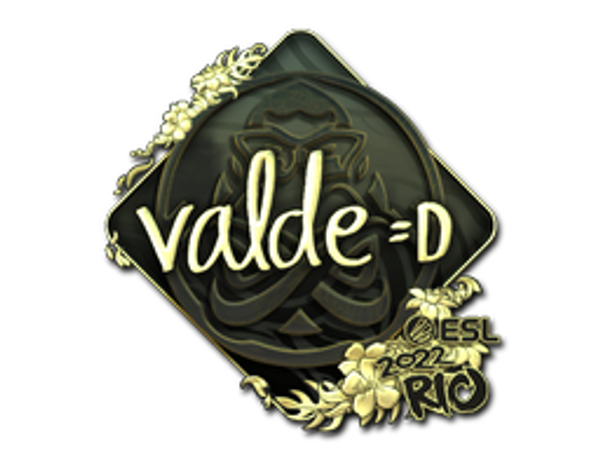 Наклейка | v4lde (золотая) | Рио-2022