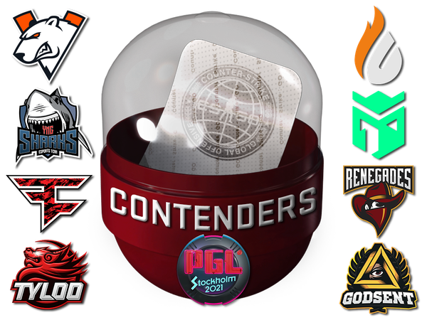 Капсула с наклейками кандидатов PGL Major Stockholm 2021